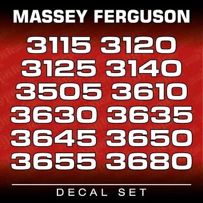 £87.60 • Buy Massey Ferguson 3115 3120 3125 3140 3610 3630 3635 3645 3650 3655 3680 Decal Set
