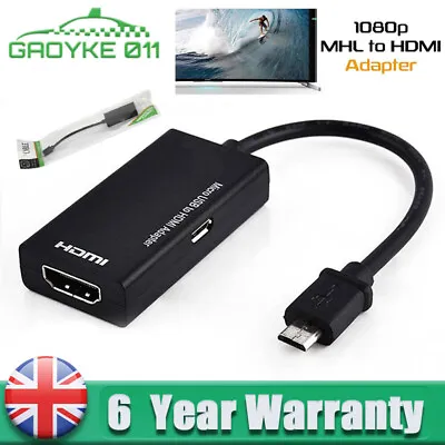 Micro USB To HDMI 1080P HD TV Cable Adapter For Android Smart Phone Samsung UK • £5.91