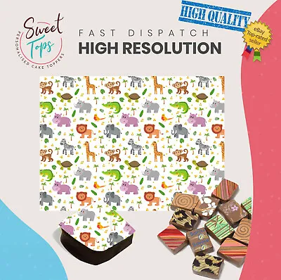 Chocolate Transfer Sheet (Zoo Animals) Edible For Decorations A4 Size • £3.99
