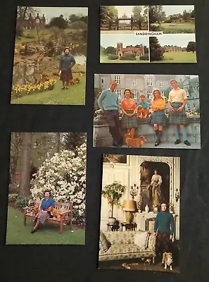 5  Vintage Postcards Royal Family Sandringham HRH Queen Elizabeth With Corgis... • £1