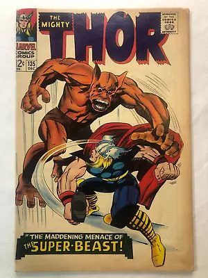 The Mighty Thor #135 December 1966 Vintage Silver Age Marvel Comics Nice Copy! • $37