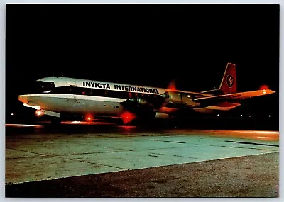 Airplane Postcard Invicta International Airlines Vickers Vanguard 952 DV2 • $3.99