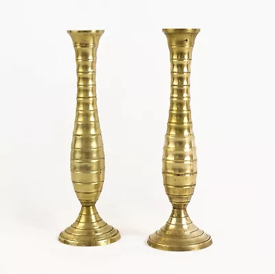 Vintage Set Of Brass Vases Or Candle Holders (A PAIR) • $12