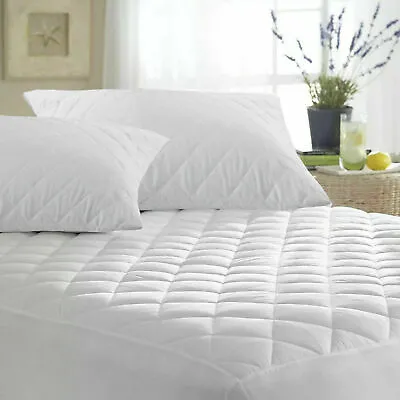 £10.99 • Buy EXTRA DEEP LUXURY QUILTED MATTRESS PROTECTOR FITTED COVER ANTI ALLERGY All SIZES