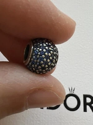 $45 • Buy Authentic Pandora Sterling Silver Pave Lights Blue Crystal Charm #791051NCB
