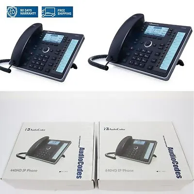 2x AudioCodes 440HD IP Phone GGWV00610 VoIP Color LCD Screen 6-line Office Lot 2 • $84.99