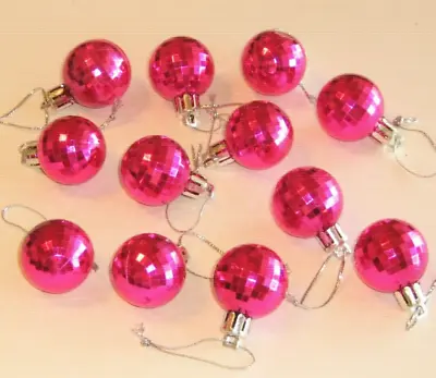 Faceted Mini Balls Christmas Ornaments Decorations Rose Red 1  Miniature Trees • $9.95