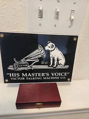 RCA Nipper Dog   His Master's Voice Victor Porcelain Sign 7 X 10  • $112