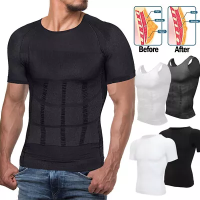 Gynecomastia Compression Vest For Men Slimming Vest Body Shaper Chest Belly Firm • £7.79