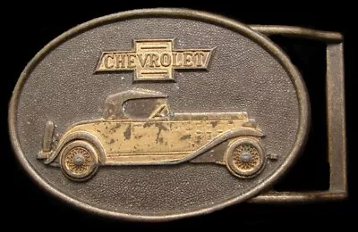 JG04103 VINTAGE 1970s ***1932 CHEVROLET ROADSTER*** CHEVY CAR BRASSTONE BUCKLE • $18