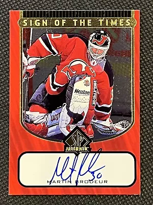 1997-98 Martin Brodeur SP Authentic Sign Of The Times #MB • $99.99