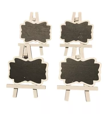 4 MINI CHALK BOARD EASELS Name Place Card Cards GUESTS Table Wedding Sign • £3.99