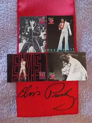 Elvis Presley Signature Red Scarf&collectible Trading Cards Nm-mint Lot 5 Ep • $25