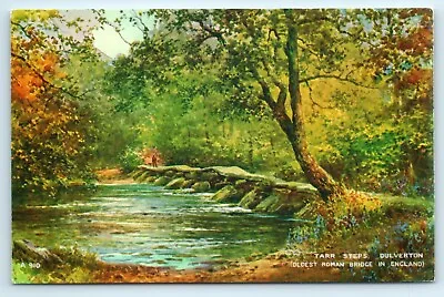 Postcard Tarr Steps Dulverton Oldest Roman Bridge In England Art Colour Unposted • £2.99