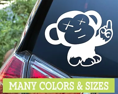 Monkey Middle Finger Funny JDM Import  Racing Car Truck Vinyl Decal Sticker • $4