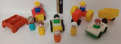 Lot Of Vintage Fisher Price Little People & Vehicles - All Plastic. • $21.57