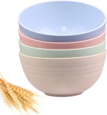 $13.48 • Buy Unbreakable Cereal Bowls - 24 OZ Wheat Straw Fiber Lightweight Bowl Set Of 4