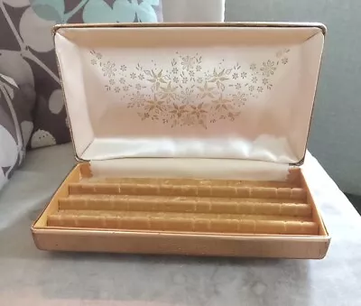 Vintage Hard Case 60's 70's Travel Jewelry Box Case Earrings Gold • $12