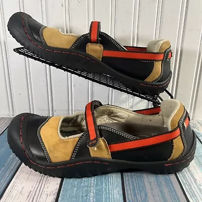 J-41 Jeep Rebirth Sport Mary Jane Womens 9.5M Leather Orange Brown Adjustable • $21.25