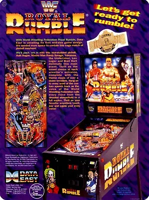 Data East Royal Rumble Pinball 9  X 12  Metal Sign • $14.99