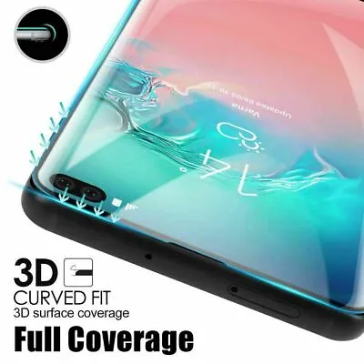 $6.75 • Buy Tempered Glass Full Cover Screen Protector For Samsung Galaxy S10 5G S10+ Plus E