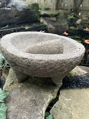 Molcajete Mortar And Pestle Mexican Handmade With Lava Stone • $43