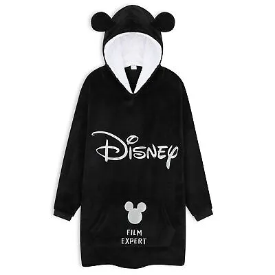 Disney Minnie & Mickey Hoodies Fleece Oversized Hoodie Blanket For Girls Black • £20.49