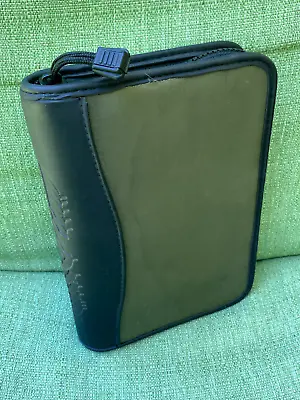 FRANKLIN COVEY Zip Binder Vintage Made In USA - Compact Size - Green Nylon • $35