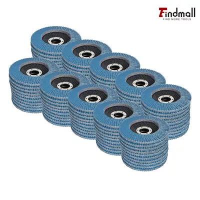 Findmall 50 Pcs 4.5  X 7/8'' 80 Grit Premium Zirconia Flap Disc Sanding Grinding • $38.97