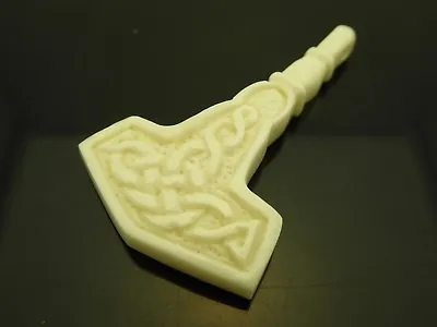 Thor's Hammer Celtic Mjolnir Viking Norse Water Buffalo Bone Pendant Necklace • $12.99