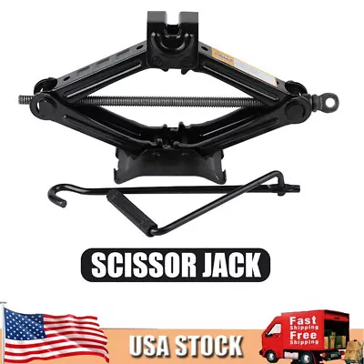 Heavy Duty 2 Ton Scissor Jack +Handle For Car Van Auto Garage Tire Steel Tool • $26.99