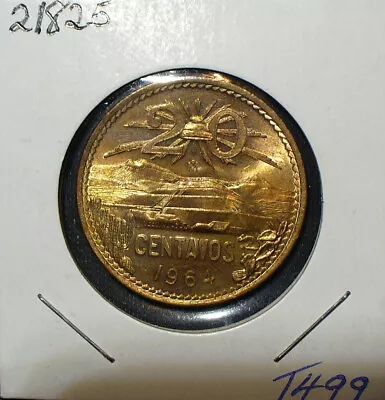 Mexico Uncirculated 1964 20 Centavos Bronze Coin • $6