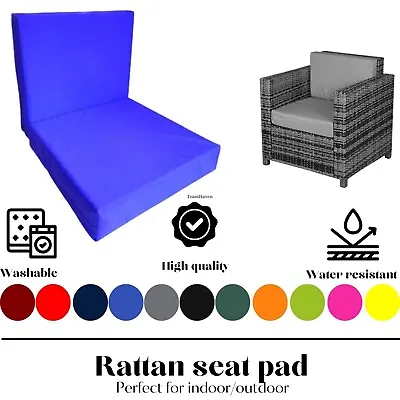 Waterproof Garden Replacement Rattan Chair Seat Pad Sofa Cushion Patio Furniture • £25.50