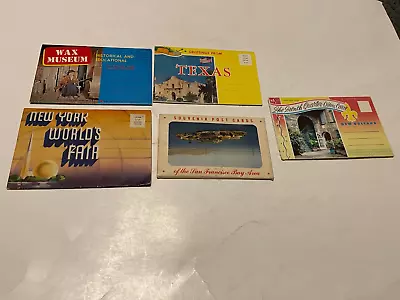 Souvenir Postcard Folder’s Lot Of 5…Vintage Wax Museum-new York World's Fair-sf • $19.03