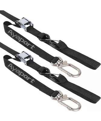 Motorcycle Tie Down Straps 1.1” X 7’ With Swivel Carabiner Hooks Cam Buckle NEW • $30.98