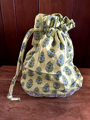 VERA BRADLEY Citrus Lime Elephant Pattern Plastic Lined Ditty Bag + Mini Frame • $18.18