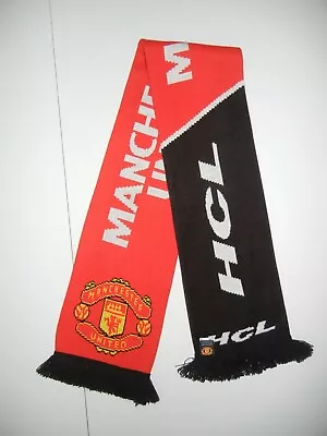 MANCHESTER UNITED X HCL Red/Black EPL FOOTBALL SCARF Soccer Team Warm Fan Gear • $12.99