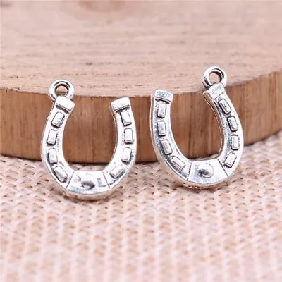 £7.54 • Buy 60Pc Lucky Horse Shoe Charms Tibetan Silver 15x12mm Wedding DIY Jewellery Making