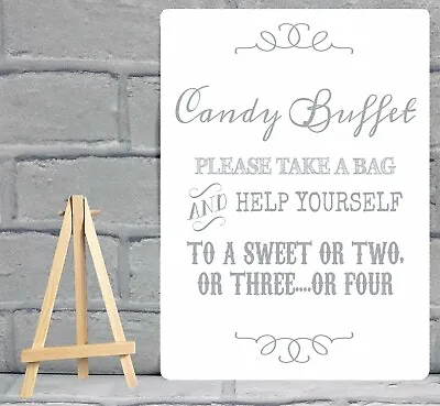 £9.95 • Buy A4 Candy Buffet Sweet Cart Metal Table Sign Wedding Party - Various Colours