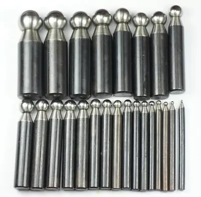 24 Piece Punches Set Dapping Doming Jewellery Work Craft Punch Hardened Steel • £33.95