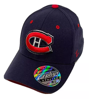 Zephyr NHL Montreal Canadiens “ZH” Curved Bill Stretch Fit Hat BRAND NWT • $34.99