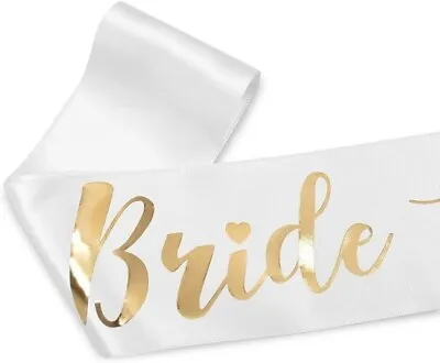 Bride To Be Sash Bachelorette Party Sash Bridal Shower Hen Party Accessories • $12.95