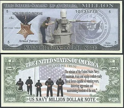 US NAVY MISSION MILLION DOLLAR BILL - Lot Of 2 BILLS   • $2.49