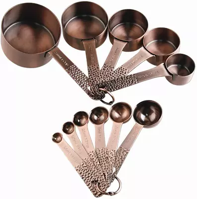 Measuring Cups And Spoons Set Copper Measuring Cups And Spoons Stainless Steel • $43.99