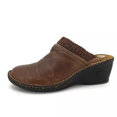 Ugg Gael Clogs Womens 11 Brown Leather Mules Slip Ons • $45
