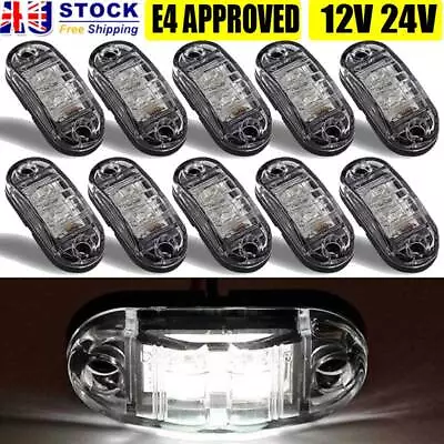 $24.68 • Buy 10X LED Clearance Light Side Marker White Indicators Lamp Trailer Truck Lorry RV