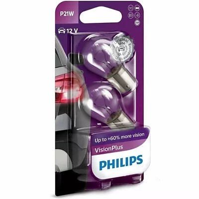 Philips Vision Plus P21W 21W Two Bulbs Stop Brake Rear Light Replacement Lamp • $12.15