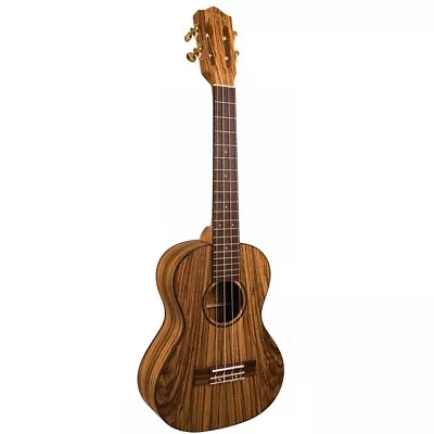 $599 • Buy Lanikai LZW-T All Solid Zebrawood Tenor Ukulele Slotted Headstock