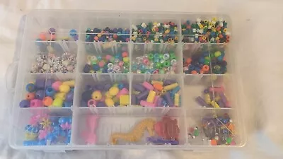 Children Plastic Beads Jewellery Making Craft Storage Box • £2.99