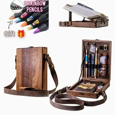 Wooden Messenger Bag / Briefcase Style/Writing-Reading Desk / Handcrafted + Gift • $39.50